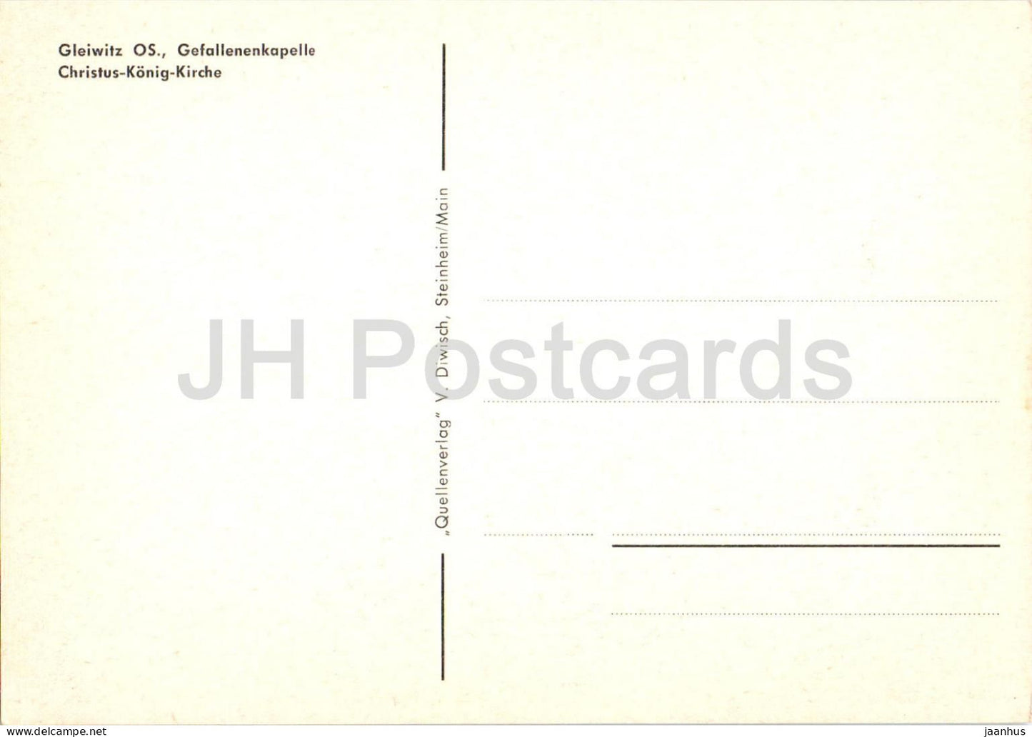 Gleiwitz OS - Gefallenkapelle Christus König Kirche Kirche Gliwice Schlesien - Schlesien - alte Postkarte - Polen - unbenutzt