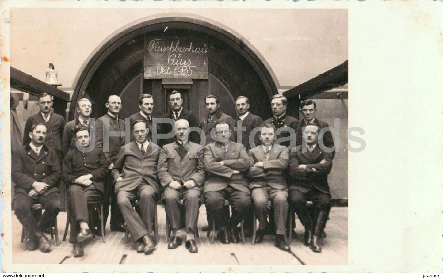 Fleischbeschau Kurs Oktober 1935 - meat inspection course - group photo - old postcard - 1935 - Austria - JH Postcards