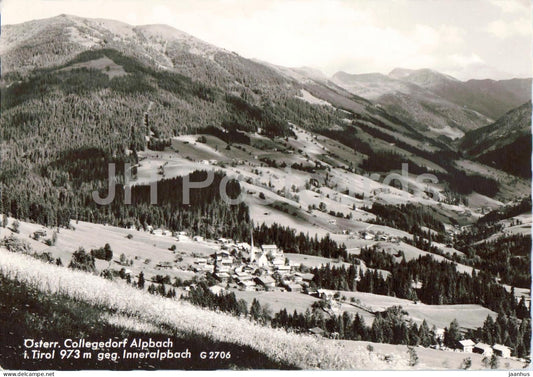 Osterr. Collegedorf Alpbach i. Tirol 973 m geg. Inneralpbach - village - alpine valley - 2706 - 1963 - Austria - used - JH Postcards