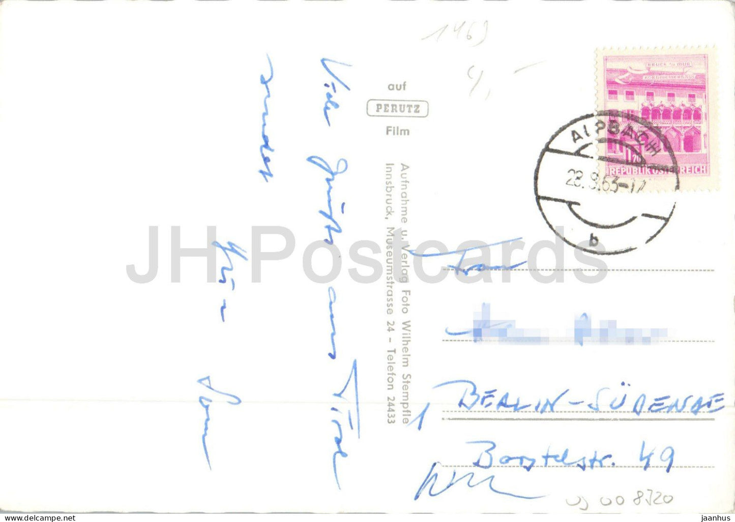 Osterr. Collegedorf Alpbach i. Tyrol 973 m par ex. Inneralpbach - village - vallée alpine - 2706 - 1963 - Autriche - occasion 