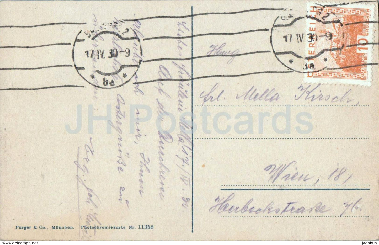 Salzburg vom Kapuzinerberg - Nr. 11358 - old postcard - 1930 - Austria - used