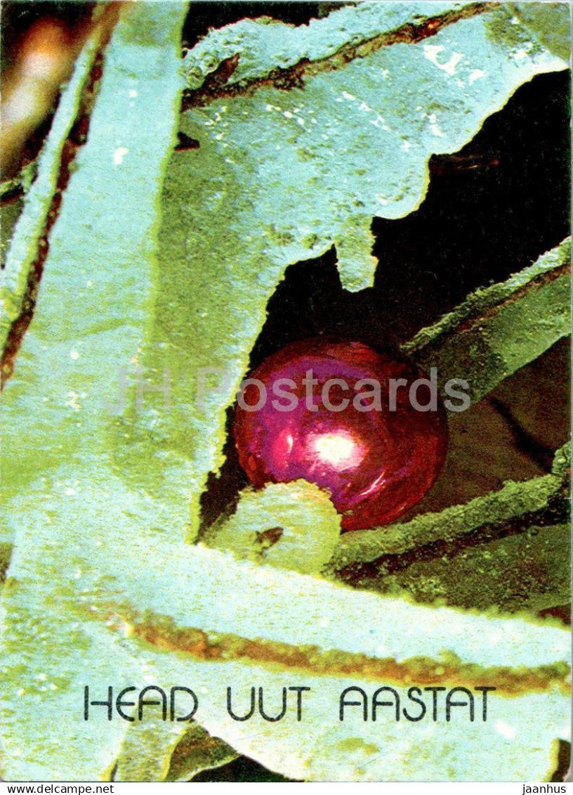 New Year Greeting card - decoration - ice - 1 - 1984 - Estonia USSR - used - JH Postcards
