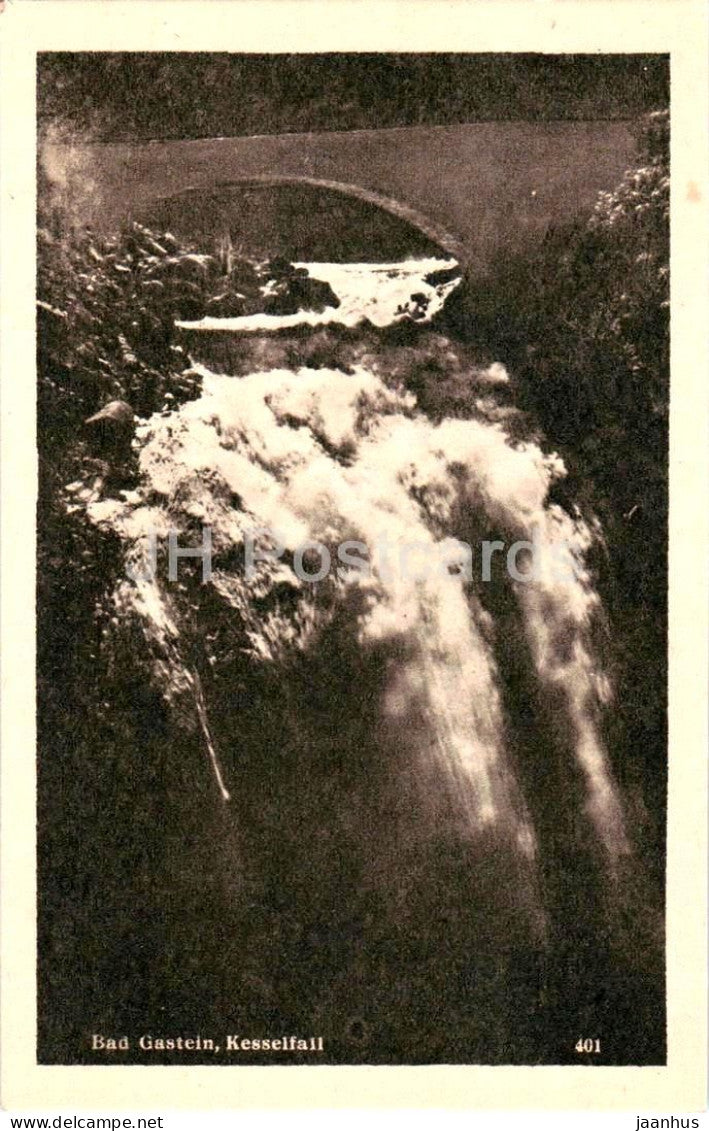 Bad Gastein - Kesselfall - Waterfall - bridge - river - 401 - old postcard - Austria - unused - JH Postcards