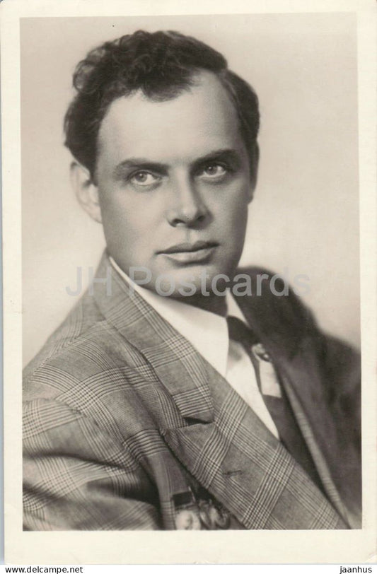 Pavel Kadochnikov - Russian actor portrait - cinema - 1955 - Russia - USSR - unused - JH Postcards