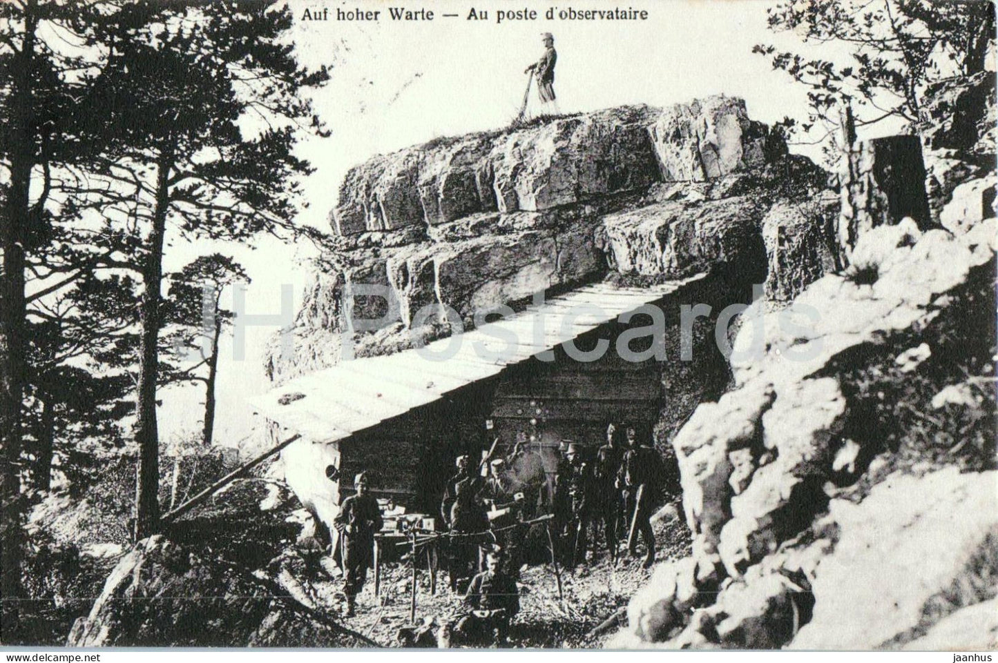 Auf hoher Warte - Schweizer Grenzbesetzung 1914 - watch post - border guard - old postcard - 1915 - Switzerland - used - JH Postcards