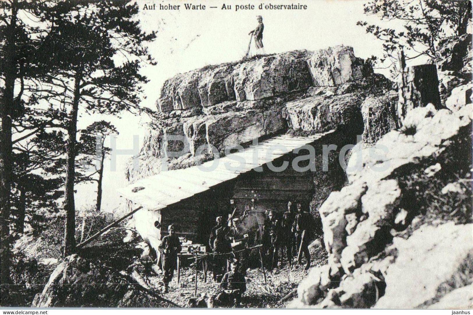 Auf hoher Warte - Schweizer Grenzbesetzung 1914 - watch post - border guard - old postcard - 1915 - Switzerland - used - JH Postcards