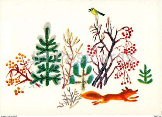The Fox and the Hare - Russian Fairy Tales - illustration by Vasnetsov - 1969 - Russia USSR - unused - JH Postcards
