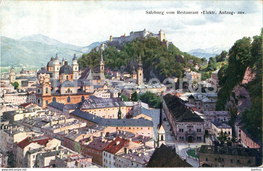 Salzburg vom Restaurant Elektr. Aufzug aus - Nr. 592 - old postcard - 1926 - Austria - used - JH Postcards
