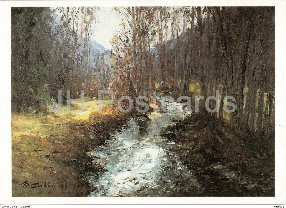 painting by Manfred Feiler - The Kemnitz Brook Valley - Kemnitzbachtal - German art - 2000s - Germany - unused - JH Postcards