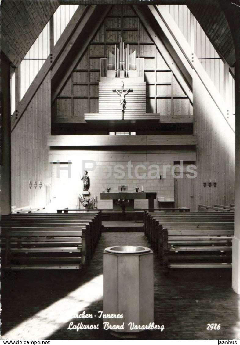 Kirchen Inneres - Luftkurort Brand - Vorarlberg - church interior - altar - 2986 - old postcard - Austria - unused - JH Postcards