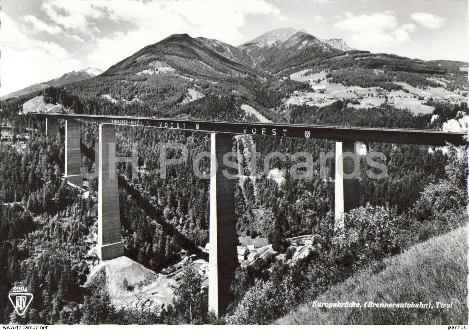 Europabrucke - Brennerautobahn - Tirol - bridge - engineering motorway alpine valley - old postcard - Austria - unused - JH Postcards