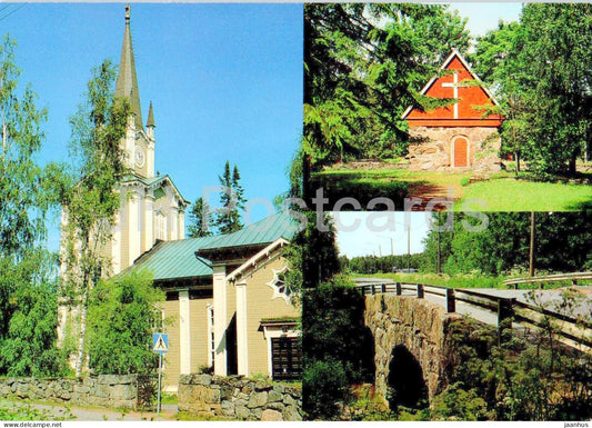 Urjala - Urjalan Kirkko - sakasti - kivisilta - stone bridge - church - 10009 - Finland - unused - JH Postcards