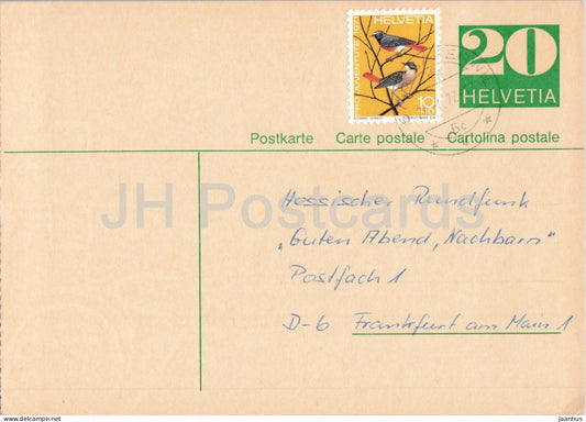 Guten Abend Nachbarn - Hessischer Rundfunk - postal stationery - 18 - 1972 - Switzerland - used - JH Postcards