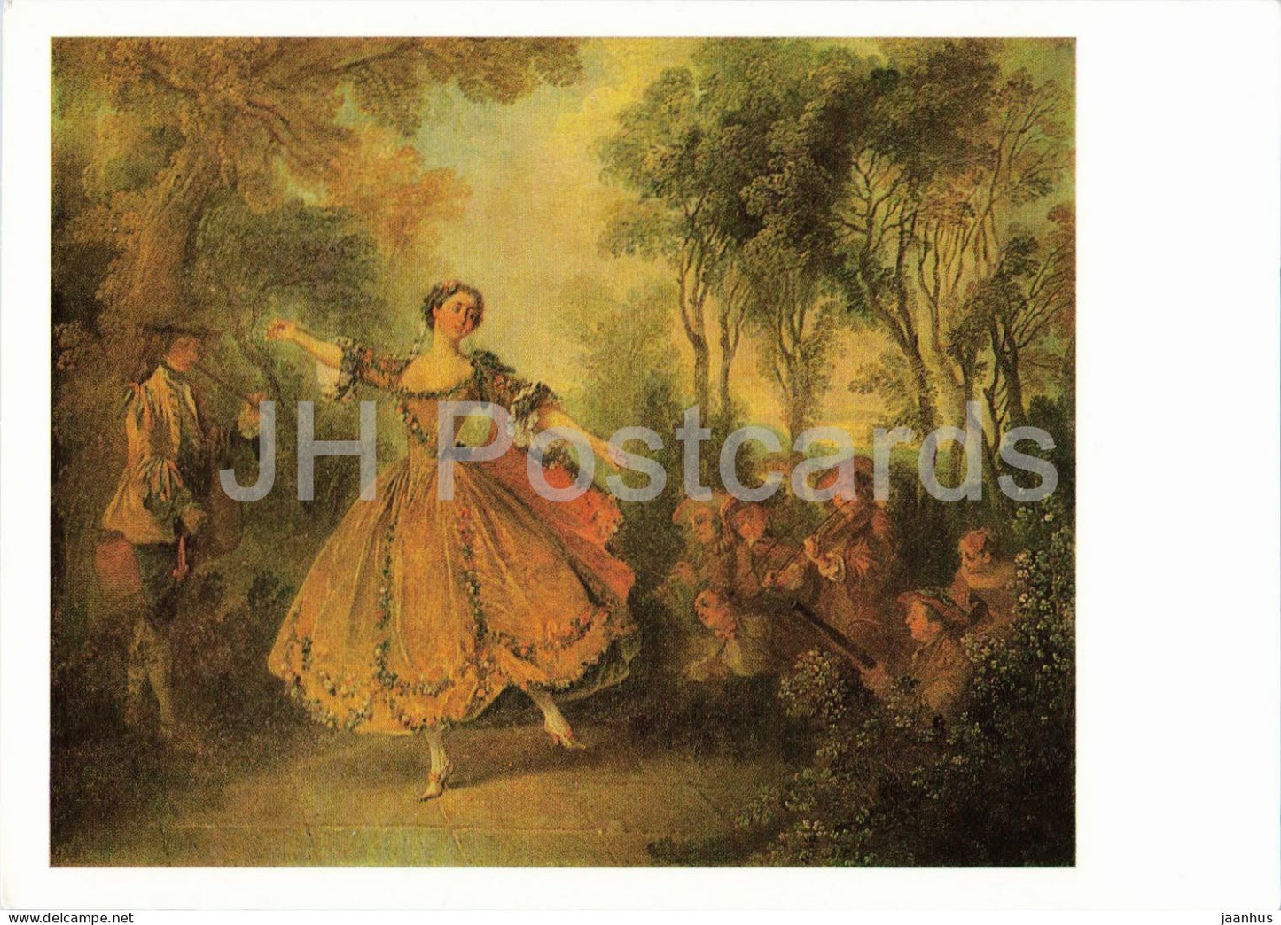 painting by Nicolas Lancret - The Dancer La Camargo - French art - 1988 - Russia USSR - unused - JH Postcards
