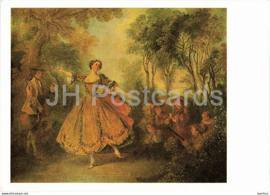 painting by Nicolas Lancret - The Dancer La Camargo - French art - 1988 - Russia USSR - unused - JH Postcards