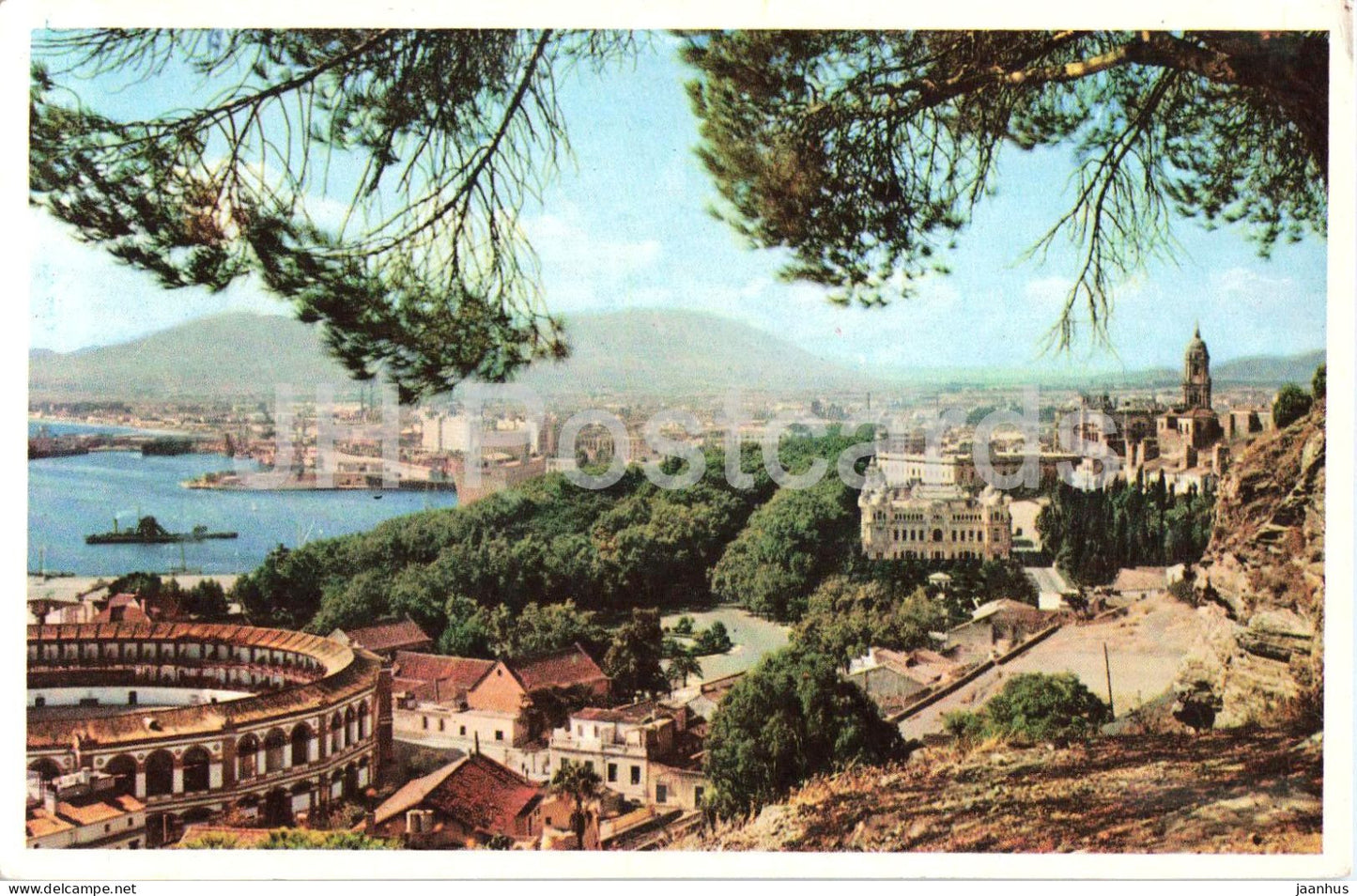 Malaga - Vista desde Gibralfaro - View from Gibralfaro - 4 - old postcard - Spain - unused - JH Postcards