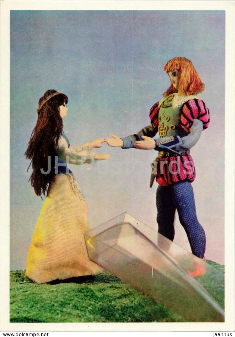 Snow White and the Seven Dwarfs - prince 1 puppet - Karelian Fairy Tale by Brothers Grimm - 1972 - Russia USSR - unused - JH Postcards