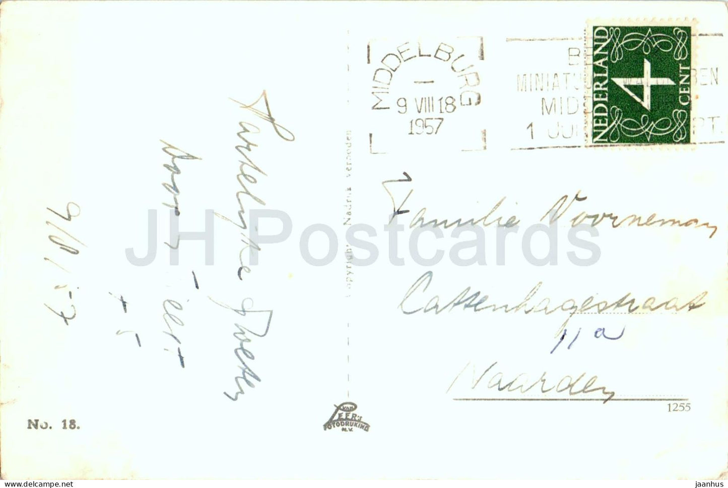 Kerkuitgang Zoutelande - Church Exit Zoutelande - church - people - No. 18 - old postcard - 1957 - Netherlands - used