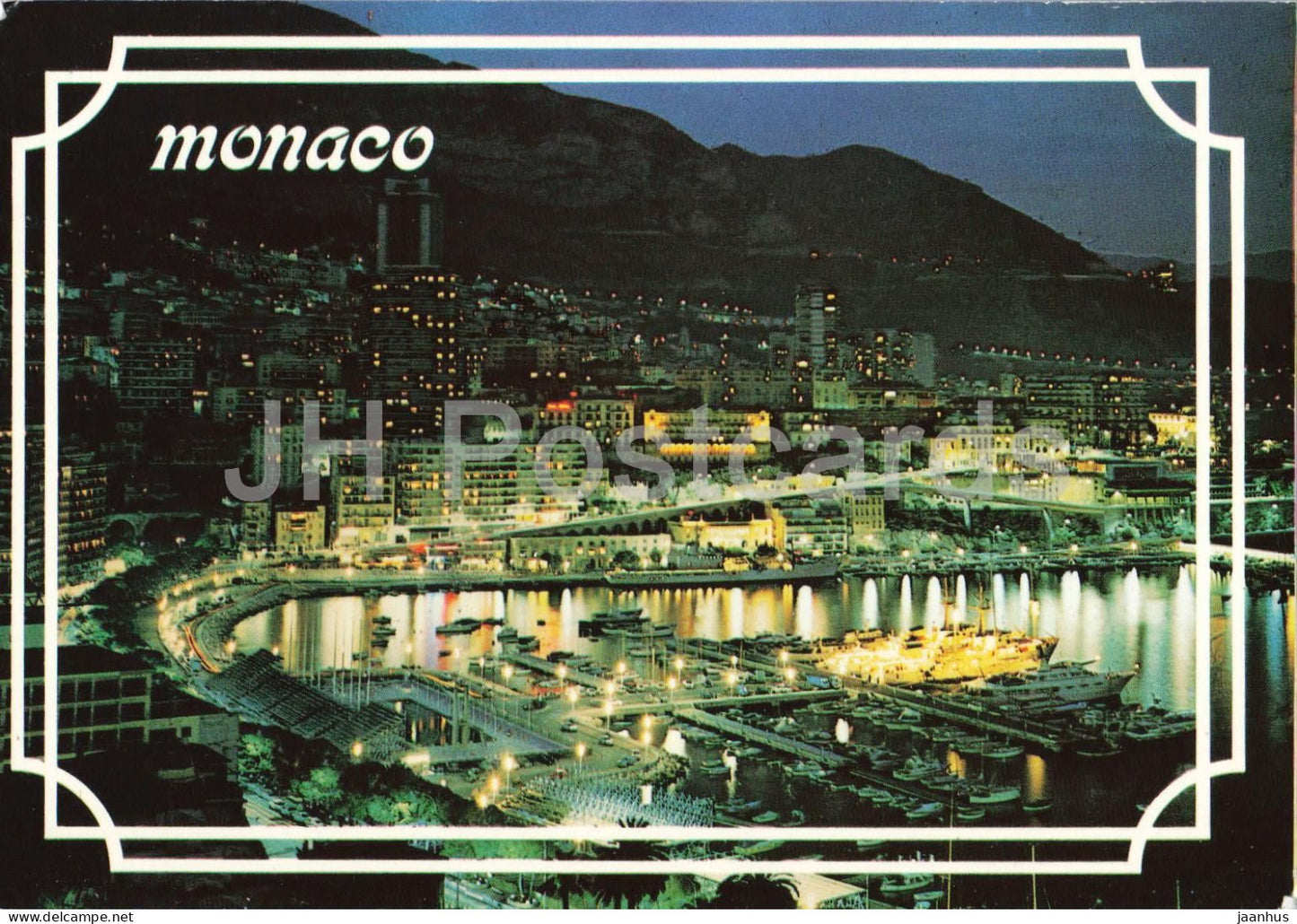Cote D'Azur Monte Carlo - Vue nocturne - Night view - harbour port - night lights yachts - MO 121 - 1986 - Monaco - used - JH Postcards