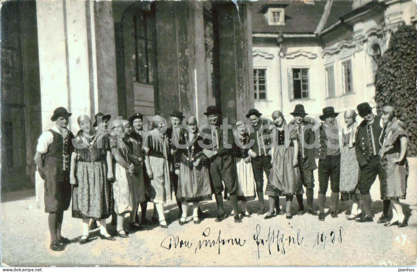 Steyr - Ob. Österr. - Folk group in traditional costumes - 1928 - photo - old postcard - 1928 - Austria - used - JH Postcards