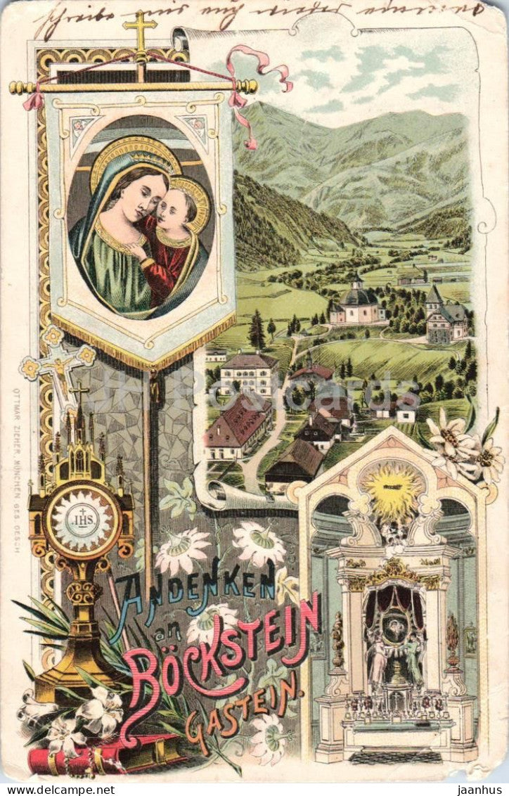 Andenken an Bockstein Gastein - old postcard - Austria - used - JH Postcards