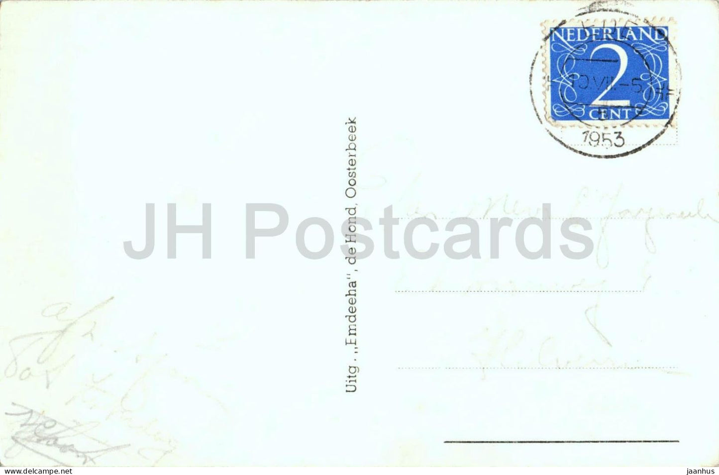 Ede - Gezicht vanaf den Paaschberg - View from Paaschberg village view - church - old postcard 1953 - Netherlands - used
