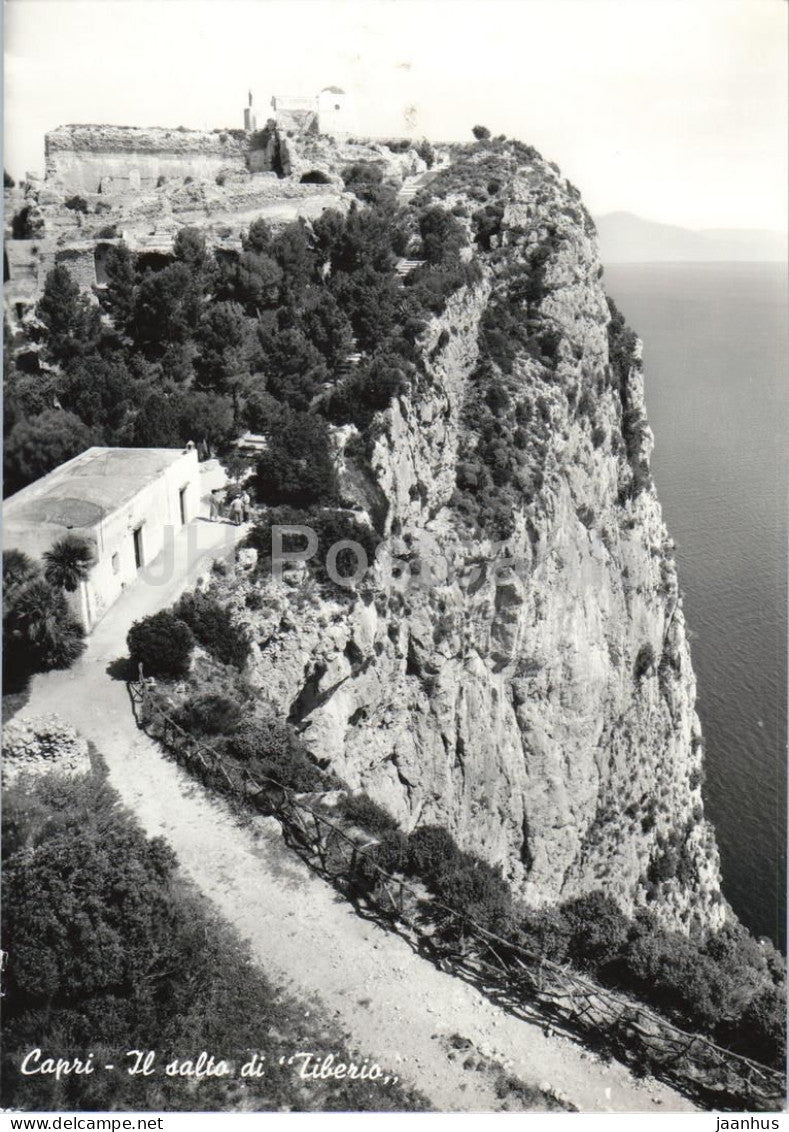 Capri - Il Salto di Tiberio - Tiberius Leab - cliffs - Roman history - coastline - 17495 - old postcard - Italy - unused - JH Postcards