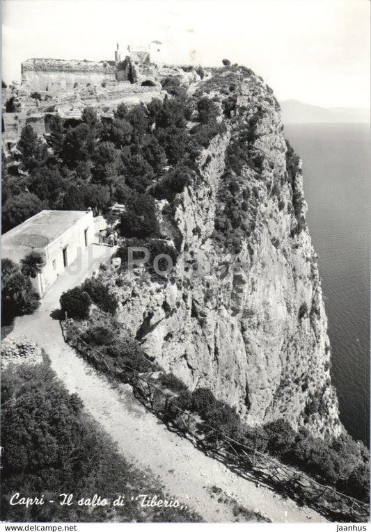Capri - Il Salto di Tiberio - Tiberius Leab - cliffs - Roman history - coastline - 17495 - old postcard - Italy - unused - JH Postcards