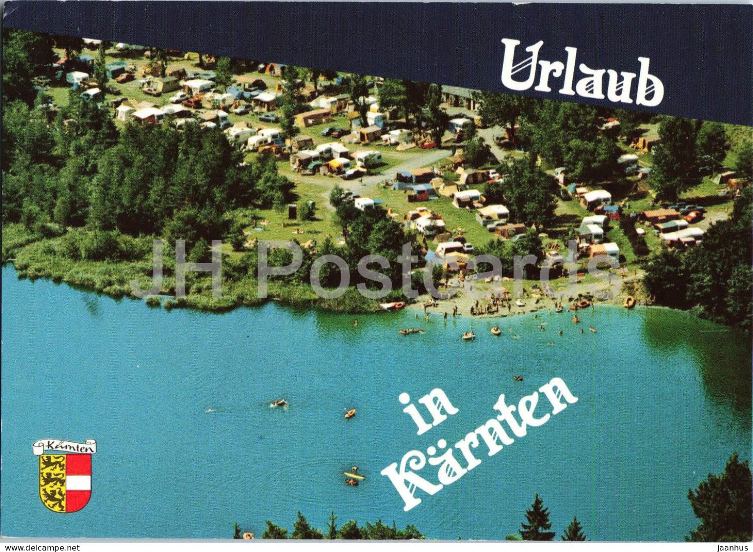 Urlaub in Karnten - Cafe Restaurant Seehof - camping - lake - leisure - summer holiday - Austria - unused - JH Postcards
