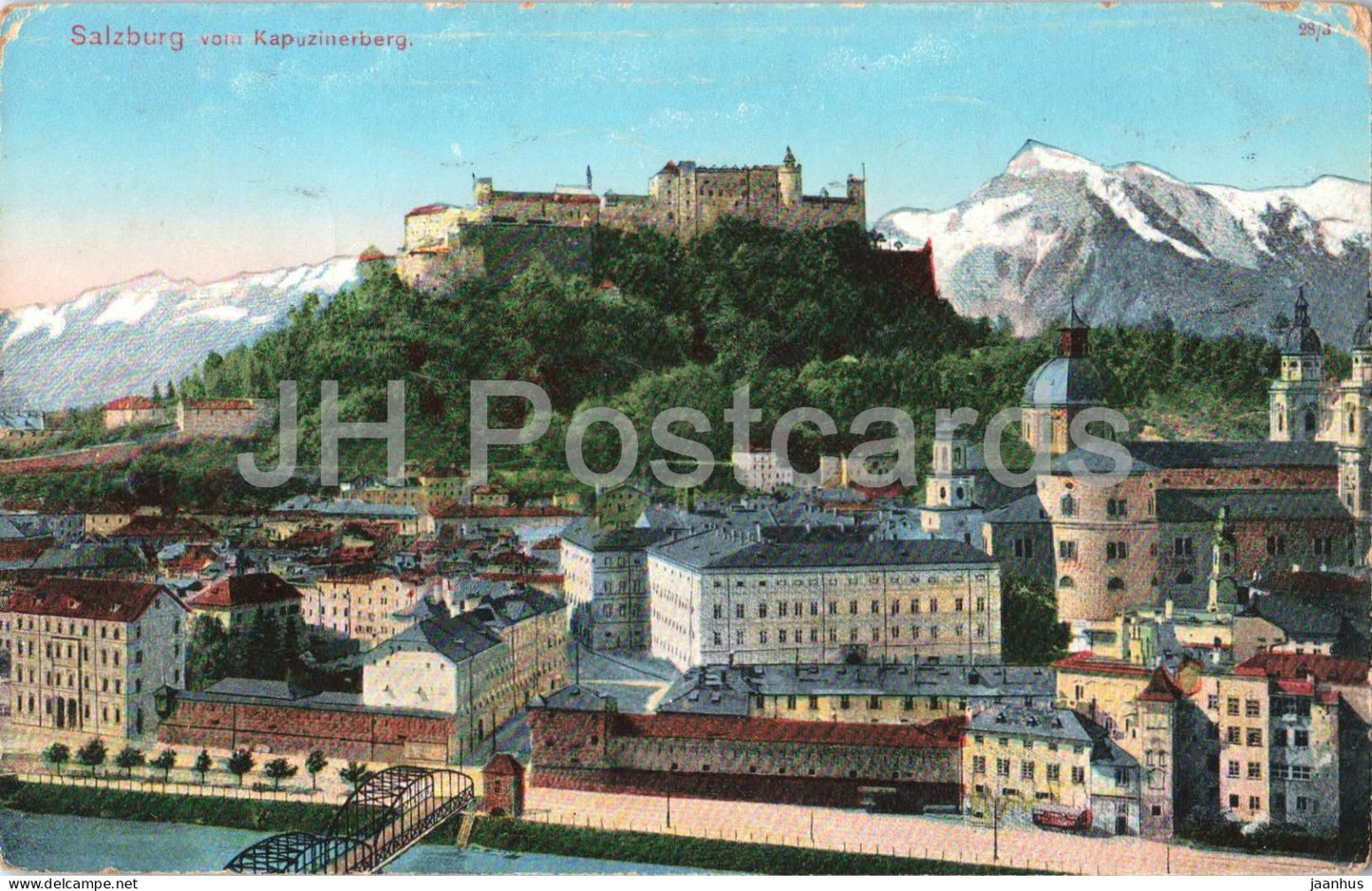 Salzburg vom Kapuzinerberg - old postcard - 1910s - Austria - used - JH Postcards
