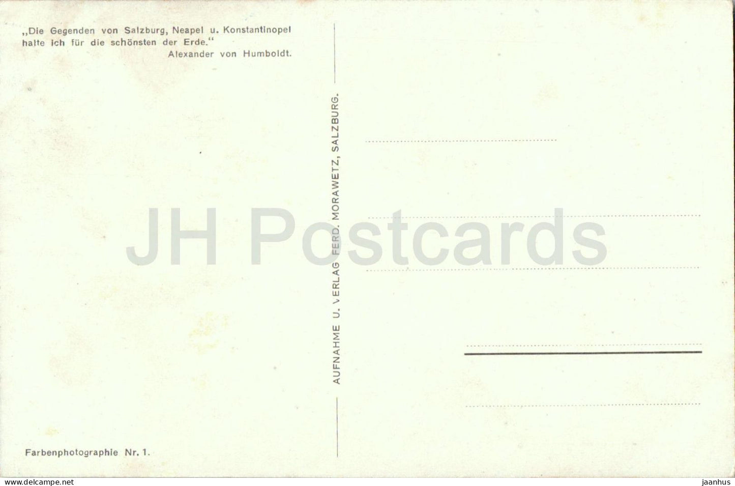 Salzburg - Vom Kapuzinerberg - Nr. 1 - old postcard - Austria - unused