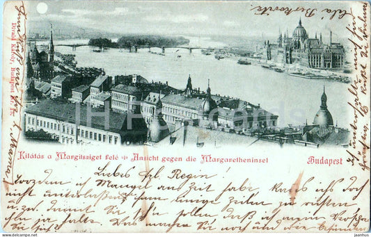 Budapest - Kilatas a Margitsziget fele - Ansicht gegen die Margaretheninsel - old postcard - 1900s - Hungary - used - JH Postcards