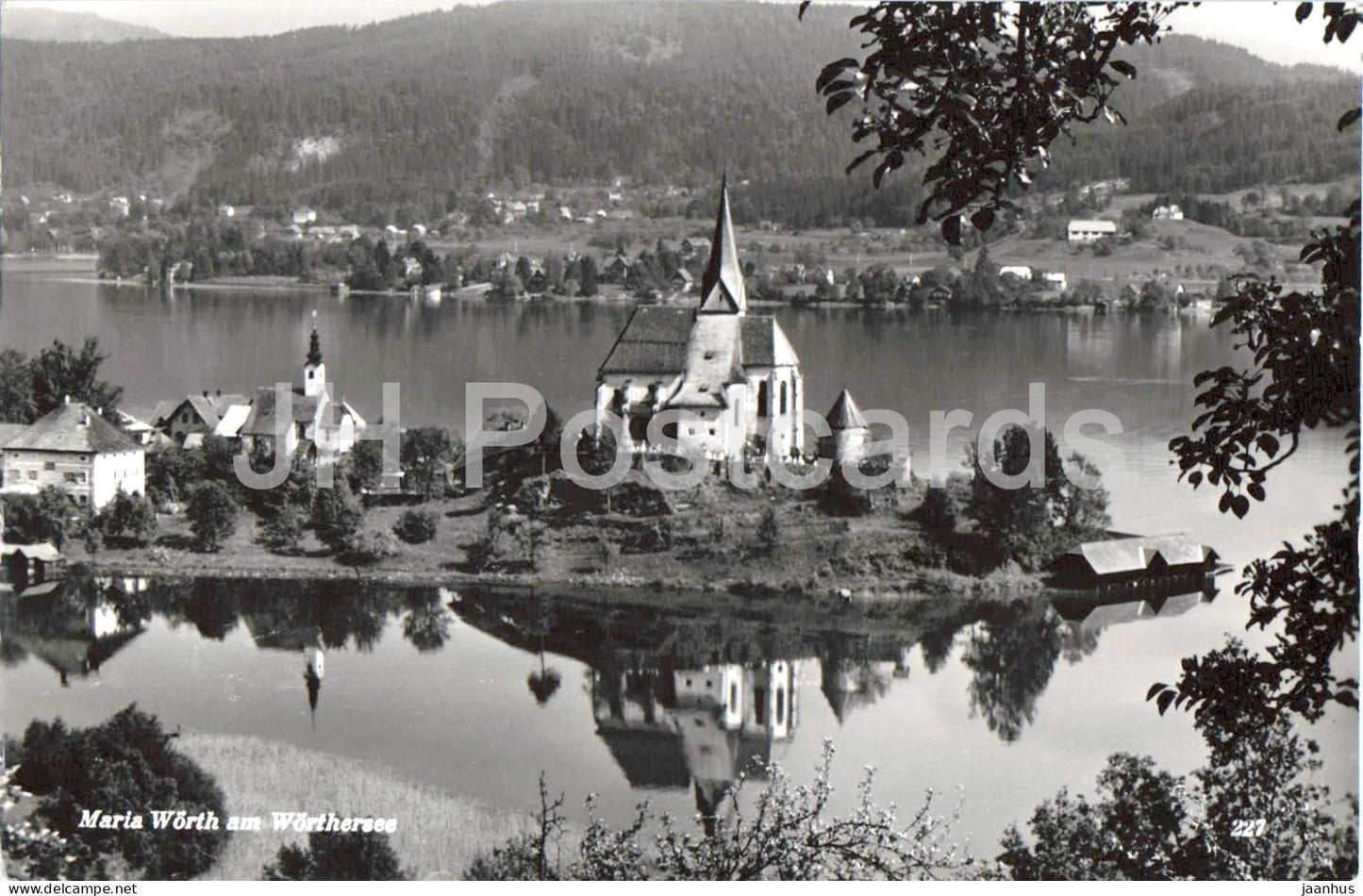 Maria Worth am Worthersee - church - peninsula - lake - 227 - 1962 - Austria - used - JH Postcards