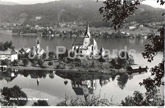 Maria Worth am Worthersee - church - peninsula - lake - 227 - 1962 - Austria - used - JH Postcards