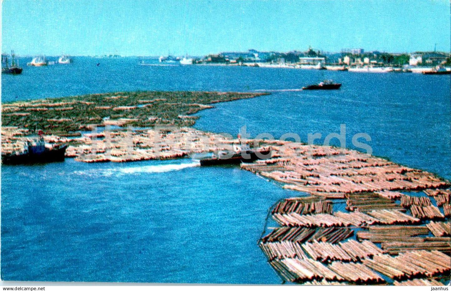 Arkhangelsk - Log rafting on the Severnaya Dvina river - 1972 - Russia USSR - unused - JH Postcards