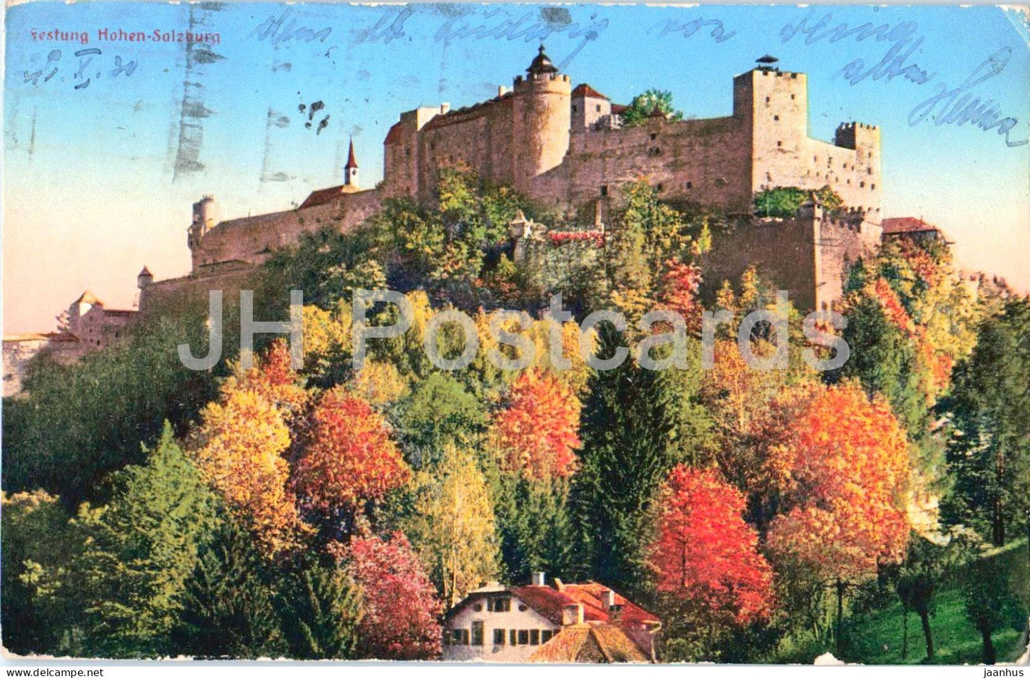 Festung Hohen Salzburg - 4222 - old postcard - 1930 - Austria - used - JH Postcards