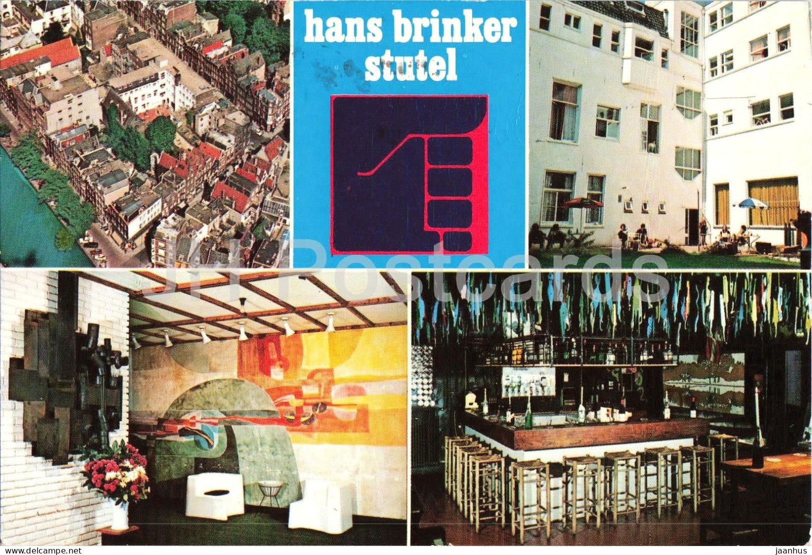Amsterdam - Hans Brinker Stutel - youth hostel - interior - bar - aerial view - multiview - 1975 - Netherlands - used - JH Postcards
