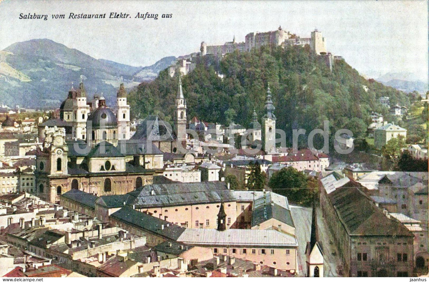 Salzburg - vom Restaurant Elektr. Aufzug aus - Nr. 512 - old postcard - Austria - unused - JH Postcards