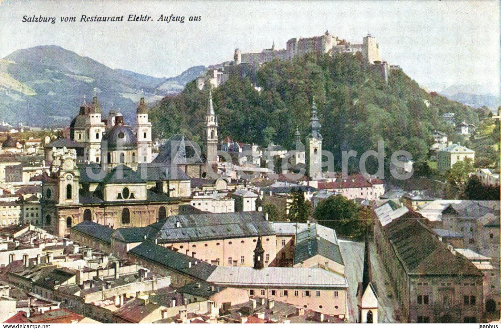 Salzburg - vom Restaurant Elektr. Aufzug aus - Nr. 512 - old postcard - Austria - unused - JH Postcards