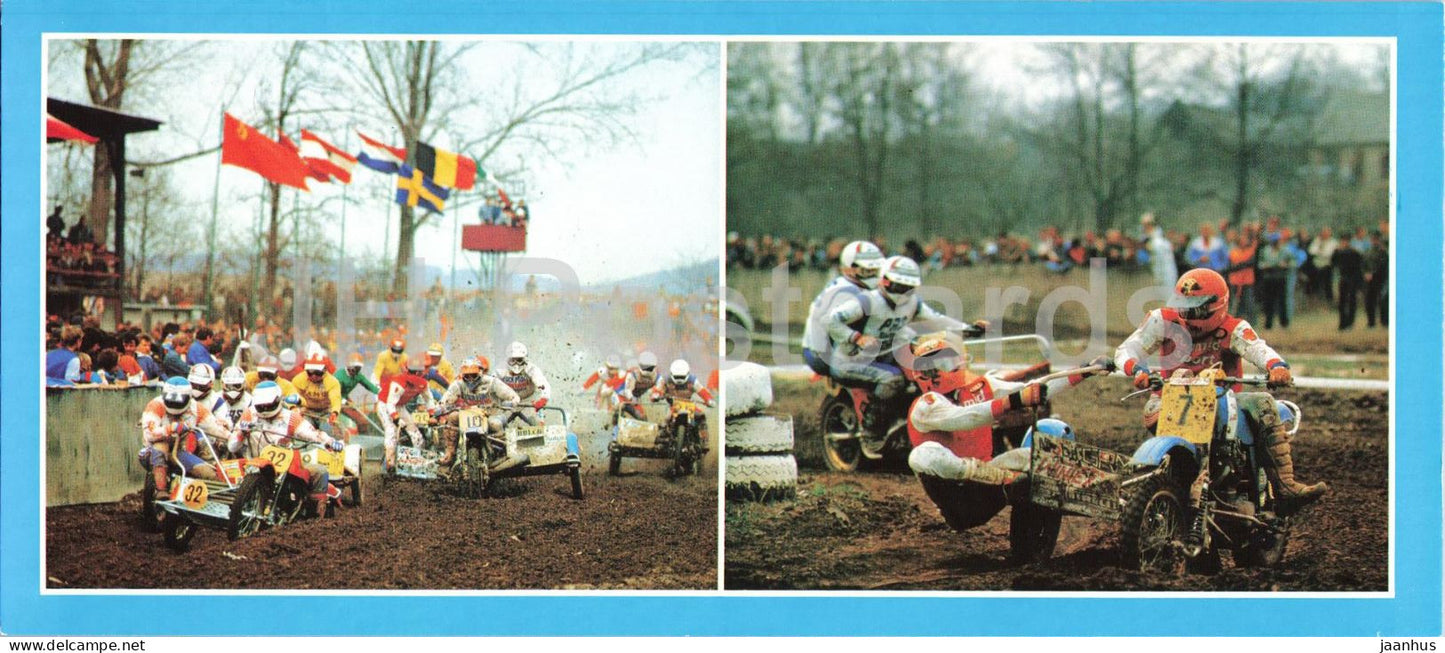 Sidecarcross - Racing with sidecar motorcycles - motorbike - racing motorsport - Czech Republic - unused - JH Postcards