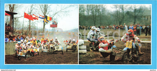 Sidecarcross - Racing with sidecar motorcycles - motorbike - racing motorsport - Czech Republic - unused - JH Postcards