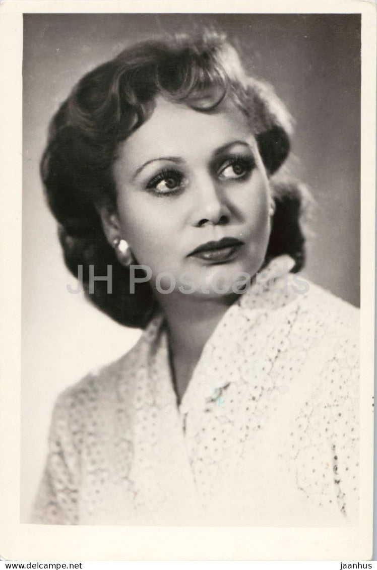 Lidiya Smirnova - Russian actress portrait - cinema - 1961 - Russia - USSR - unused - JH Postcards