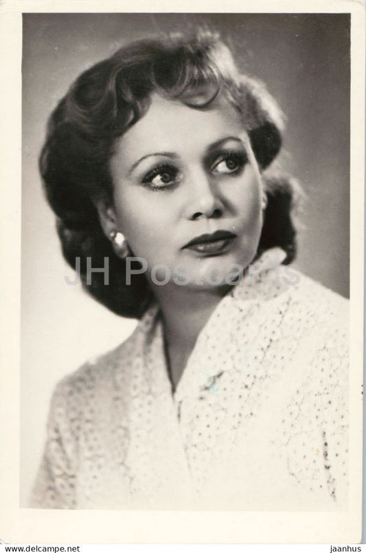 Lidiya Smirnova - Russian actress portrait - cinema - 1961 - Russia - USSR - unused - JH Postcards