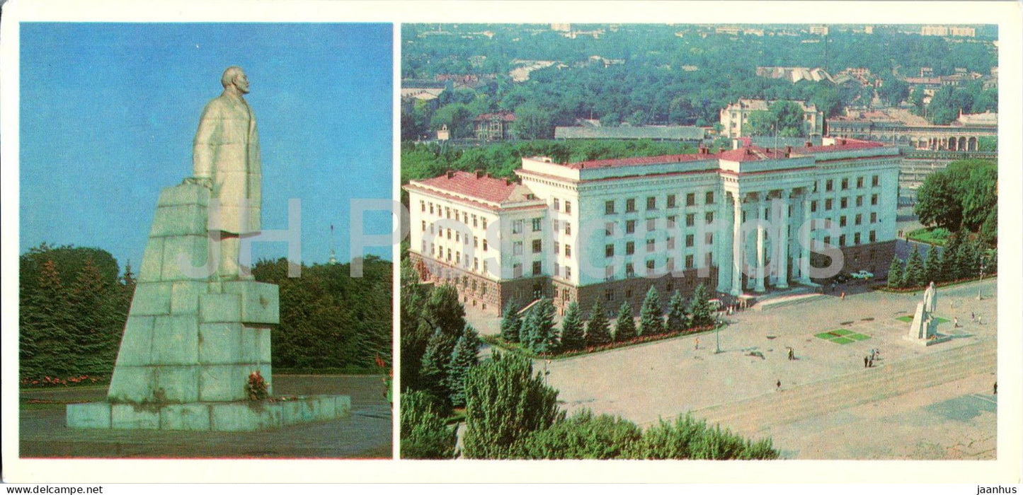 Odessa - monument to Lenin - October Revolution square - USSR Ukraine - unused - JH Postcards