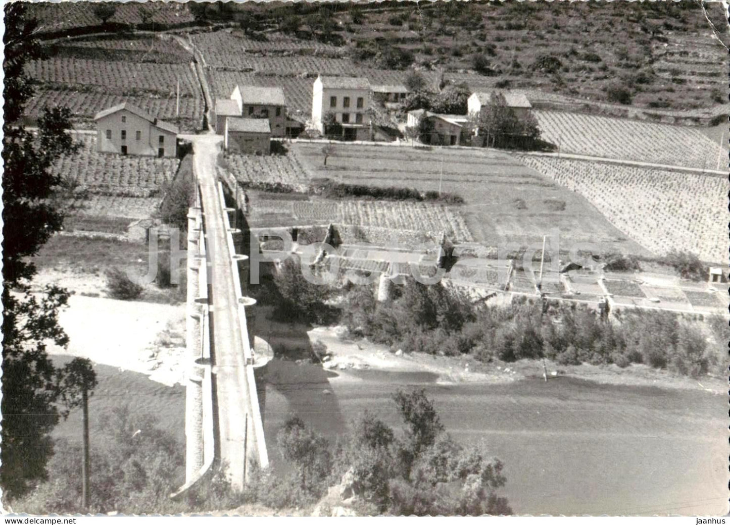 Vieussan - le Pont sur l'Orb - The bridge over the Orb River river rural village vineyards  old postcard - France - used - JH Postcards