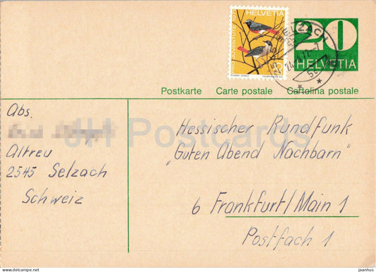 Guten Abend Nachbarn - Hessischer Rundfunk - postal stationery - 17 - 1972 - Switzerland - used - JH Postcards