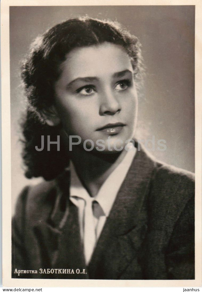 Olga Zabotkina - Russian ballerina and actress portrait - 1 - cinema - ballet - 1958 - Estonia - USSR - unused - JH Postcards