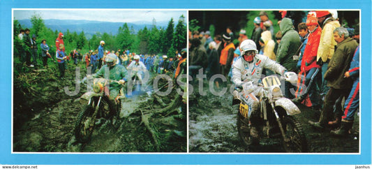 Enduro I - Heavy mud stage - forest racing - motorbike - racing motorsport - Czech Republic - unused - JH Postcards