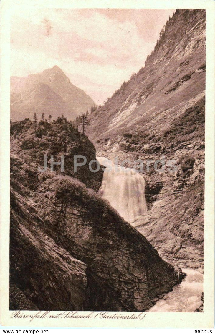 Barenfall mit Schareck - waterfall - mountain - landscape - 760/18 - old postcard - 1922 - Austria - unused - JH Postcards