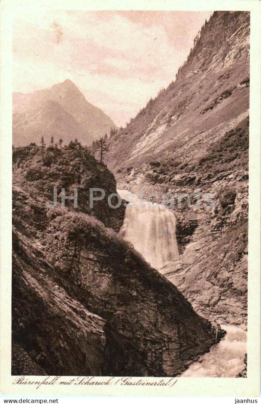 Barenfall mit Schareck - waterfall - mountain - landscape - 760/18 - old postcard - 1922 - Austria - unused - JH Postcards